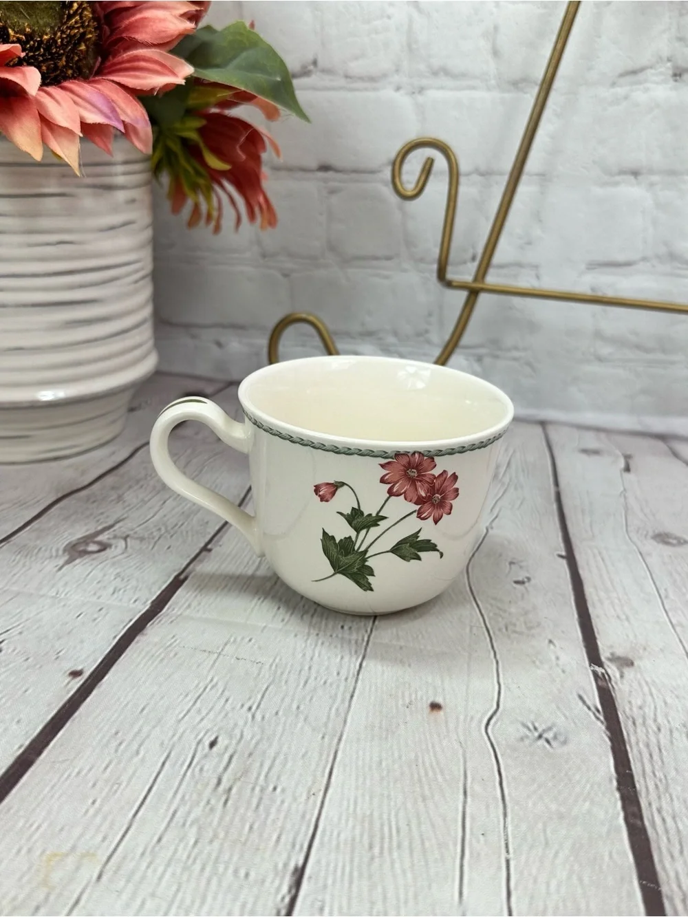 vtg Noritake Summer Estate (Ireland) Flat Cup cottage floral coastal grandma